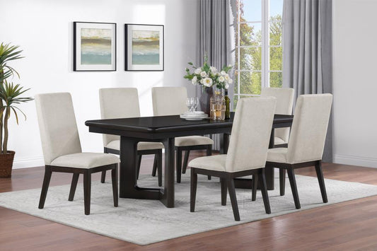 Yawahtah 7-piece Rectangular Dining Table Set Acacia Brown