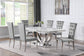 101111 Niwrek 7-piece Rectangular Dining Table Set Grey and Chrome