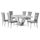 101111 Niwrek 7-piece Rectangular Dining Table Set Grey and Chrome
