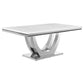 101111 Niwrek 7-piece Rectangular Dining Table Set Grey and Chrome