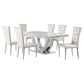 101111 Niwrek 7-piece Rectangular Dining Table Set Grey and Chrome