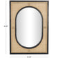 Brown Rattan Wall Mirror with Black Accent Frames, 30" x 2" x 42"