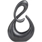 Dark Gray Aluminum Metal Abstract Swirl Sculpture, 7" x 3" x 12"