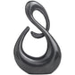 Dark Gray Aluminum Metal Abstract Swirl Sculpture, 7" x 3" x 12"