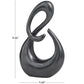 Dark Gray Aluminum Metal Abstract Swirl Sculpture, 7" x 3" x 12"