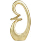 Gold Aluminum Metal Abstract Swirl Sculpture, 7" x 4" x 13"