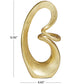 Gold Aluminum Metal Abstract Swirl Sculpture, 7" x 4" x 13"