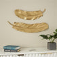GOLD RESIN BIRD FEATHER WALL DECOR, SET OF 2 30", 23"W