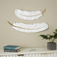 WHITE RESIN BIRD FEATHER WALL DECOR WITH GOLD FOIL ACCENT, SET OF 2 30", 23"W