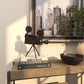 Brown Metal Film Camera Sculpture, 12" x 7" x 15"