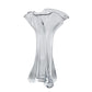 Clear Glass Abstract Fluted Tulip Vase, 9" x 9" x 16"