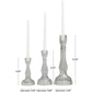 Clear Glass Candle Holder, Set of 3 12", 8", 7"H