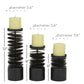 Black Metal Candle Holder, Set of 3 6", 8", 12"H