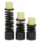 Black Metal Candle Holder, Set of 3 6", 8", 12"H