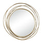 Gold Metal Wall Mirror with Overlapping Ring Frame, 40" x 1" x 38"