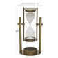 Bronze Brass Metal Hourglass Sand Timer, 4" x 4" x 8"