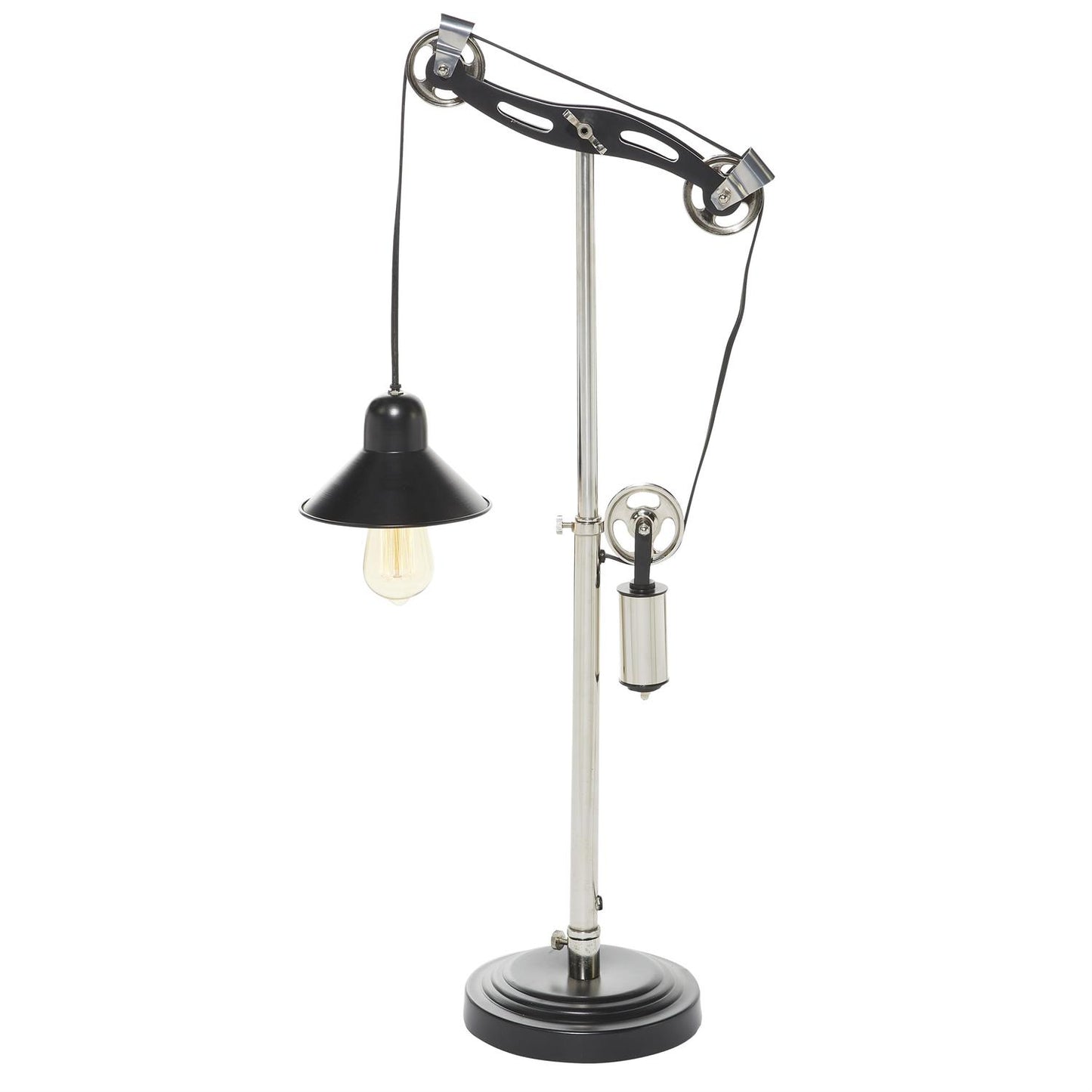 72981 Black Metal Industrial Table Lamp, 34" x 17" x 8"