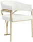 Nyledam Cream Vegan Leather Dining Chair