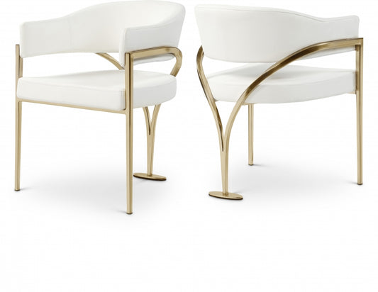 Nyledam Cream Vegan Leather Dining Chair