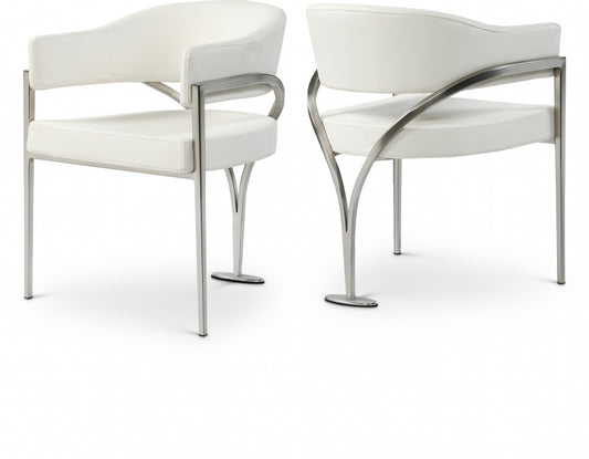 Nyledam Cream Vegan Leather Dining Chair