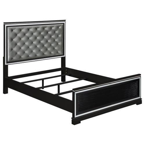 Cappola Upholstered Tufted Bedroom Set Silver And Black