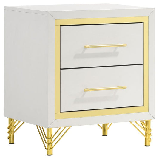 237422 Aicul 2-drawer Nightstand Bedside Table White