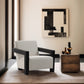 Draw Linen Textured Fabric Accent Chair