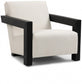 Draw Linen Textured Fabric Accent Chair