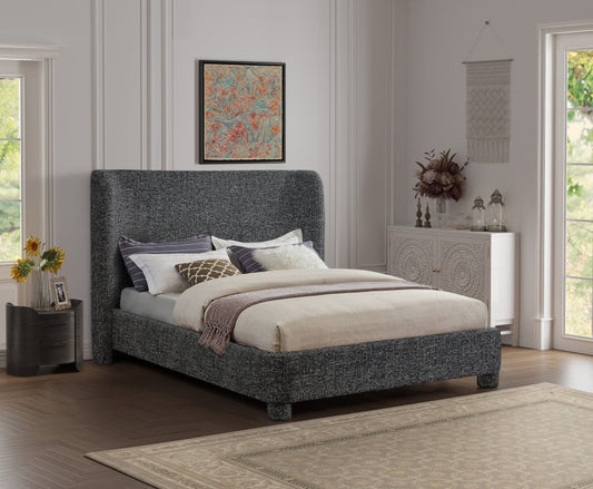 Ynnep 5021B Linen Textured Fabric King Bed