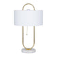 64692 CosmoLiving by Cosmopolitan White Metal Paper Clip Accent Lamp with Marble Base, 12" x 12" x 20"