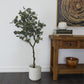 16303 Green Faux Foliage Eucalyptus Artificial Tree with Realistic Leaves and Black Plastic Pot, 27" x 27" x 41"
