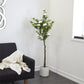 46303 Green Faux Foliage Camellia Artificial Tree with Realistic Leaves and Black Plastic Pot, 20" x 20" x 56"