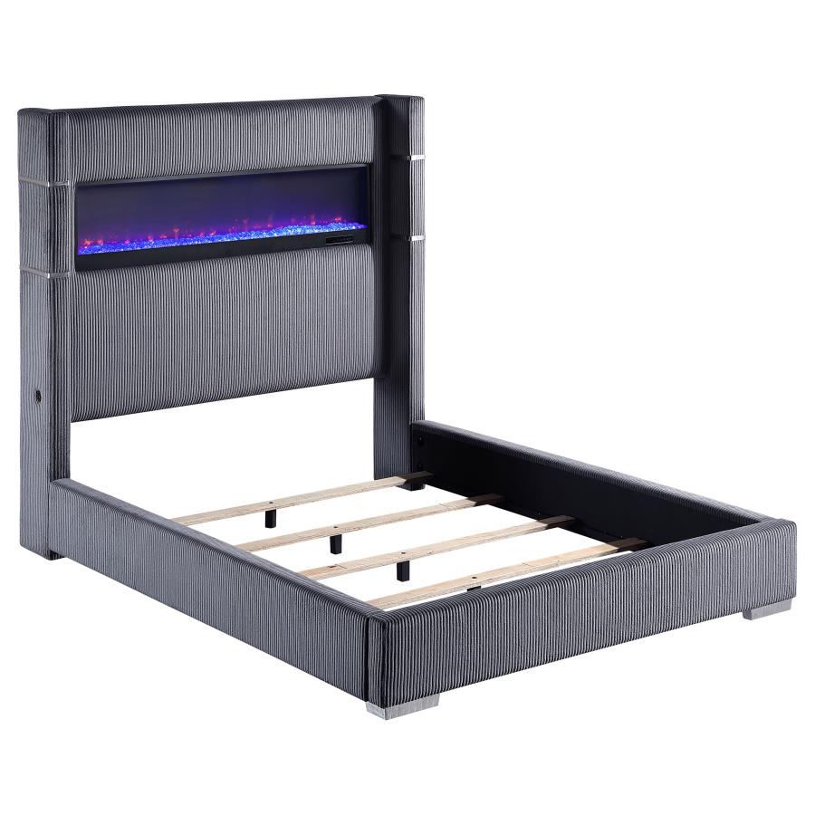 Uisdall Upholstered  Flame Visualizer Bed