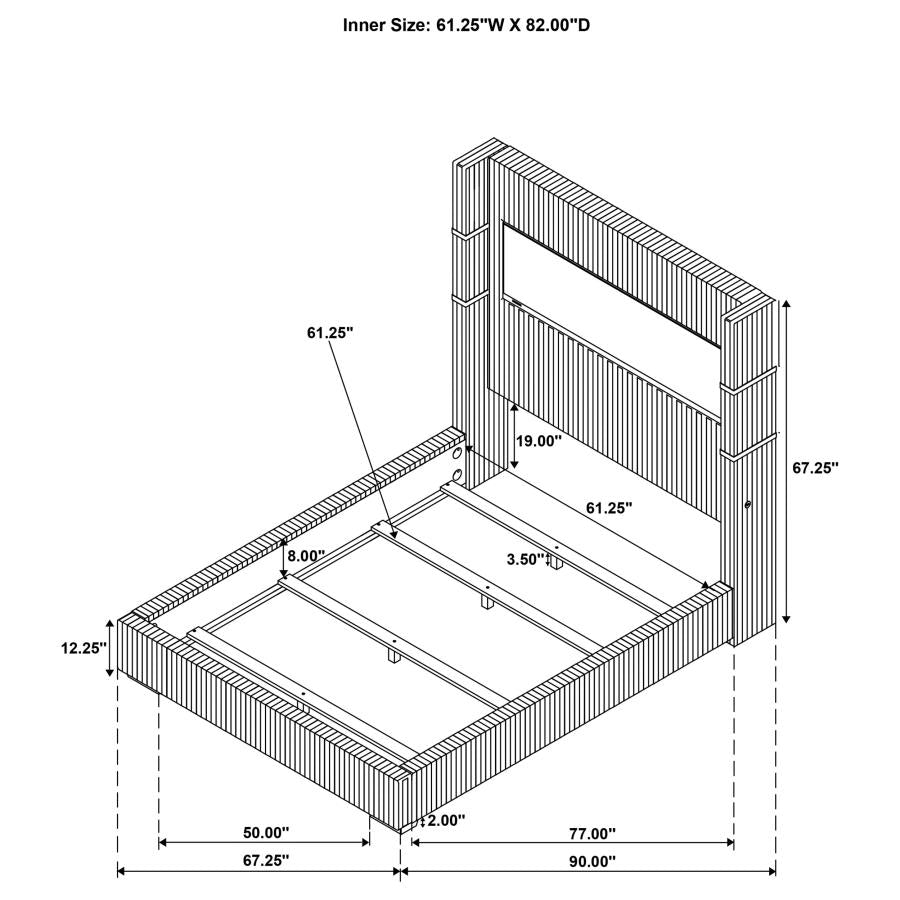 Uisdall Upholstered  Flame Visualizer Bed