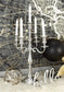Silver Aluminum Metal Scrolled Candelabra, 16" x 16" x 24"