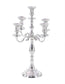 Silver Aluminum Metal Scrolled Candelabra, 16" x 16" x 24"