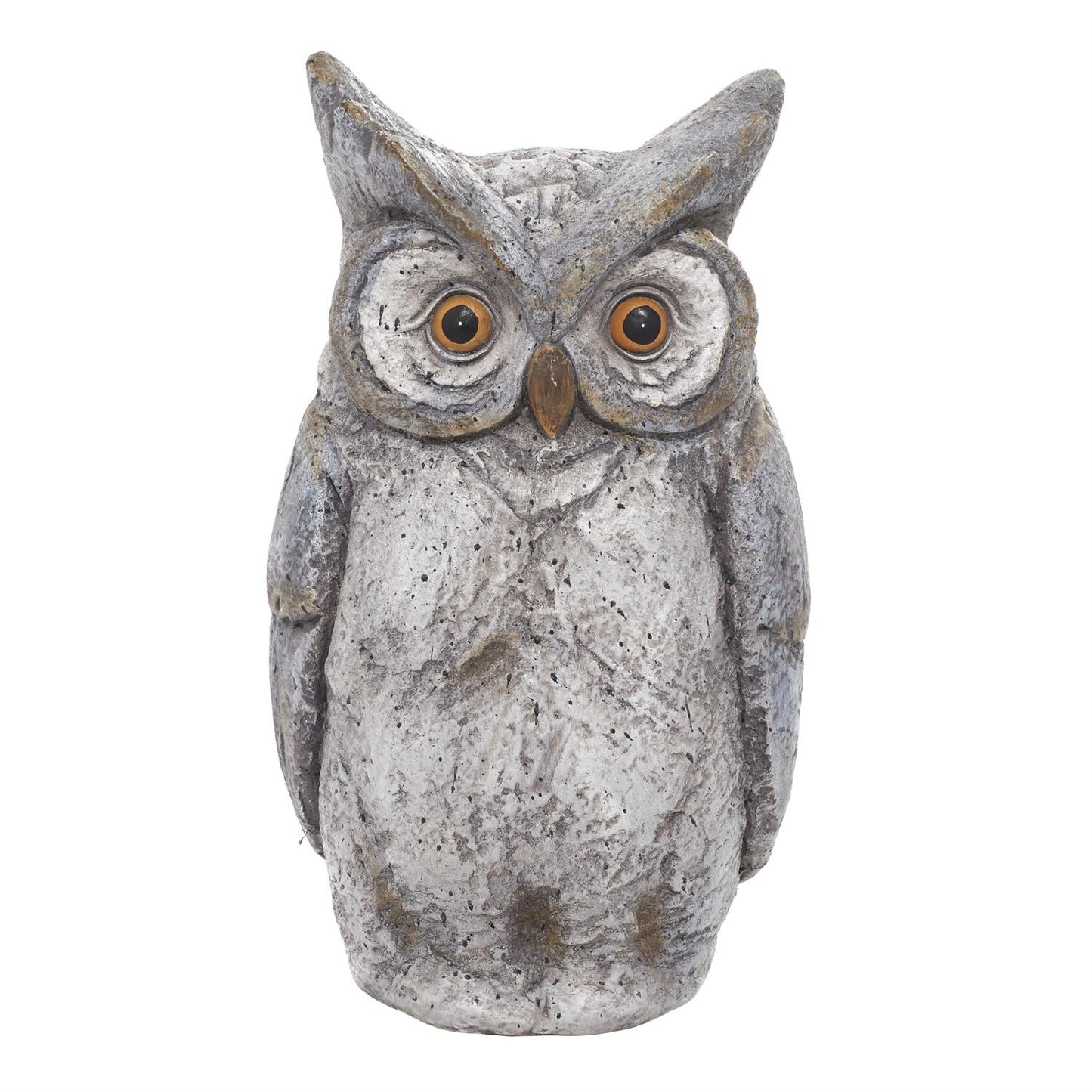 92863 Gray Polystone Owl Indoor Outdoor Decorative Garden Sculpture, 9" x 7" x 17"