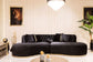 Alle Black Velvet Curved 130" Sectional
