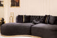 Alle Black Velvet Curved 130" Sectional