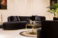 Alle Black Velvet Curved 130" Sectional