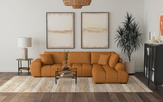 579305 -  Upholstered Chaise Sectional Sofa Orange