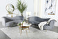 Sophia 2-Piece Upholstered Living Room Set With Camel Back Grey And Gold