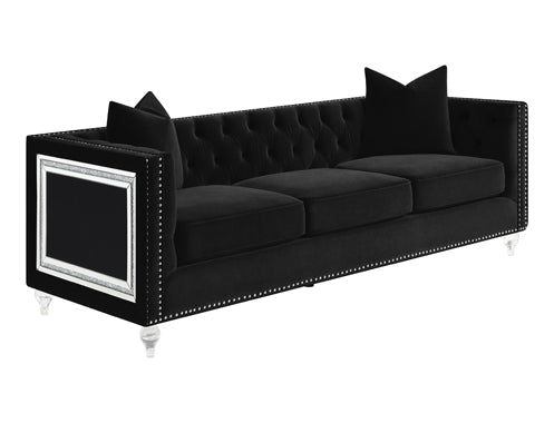 Delilah Upholstered Living Room Set Black