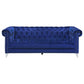 Rekelb 3-piece Upholstered Tuxedo Arm Tufted Sofa Set Blue Success