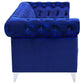 Rekelb 2-piece Upholstered Tuxedo Arm Tufted Sofa Set Blue
