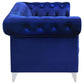 Rekelb 2-piece Upholstered Tuxedo Arm Tufted Sofa Set Blue