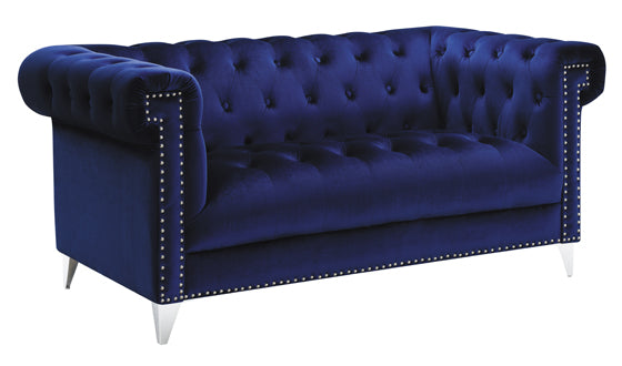 Bleker 2-Piece Tuxedo Arm Living Room Set Blue