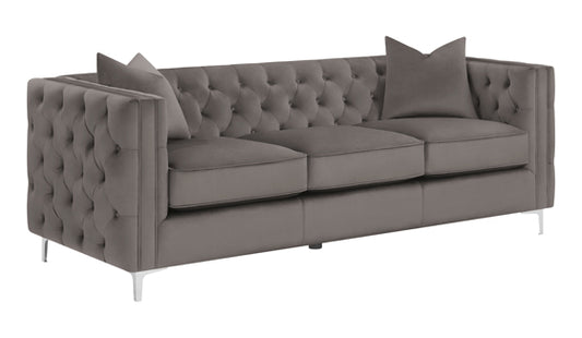 Phoebe 2-Piece Tufted Tuxedo Arms Living Room Set Urban Bronze