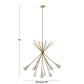 Gold Metal 11 Light Chandelier with Suspension Rod