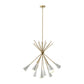 Gold Metal 11 Light Chandelier with Suspension Rod